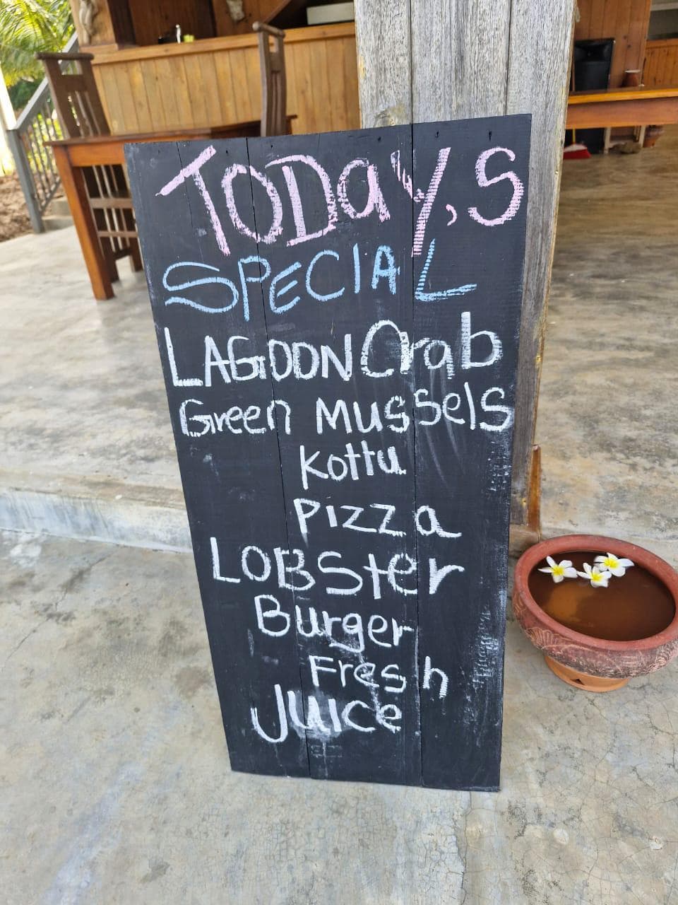 Chalkboard Seafood Menu Specials