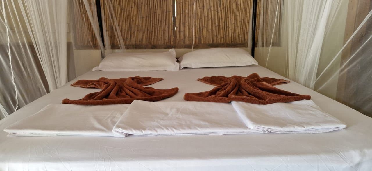 Double Bed Brown Towels Mosquito Net