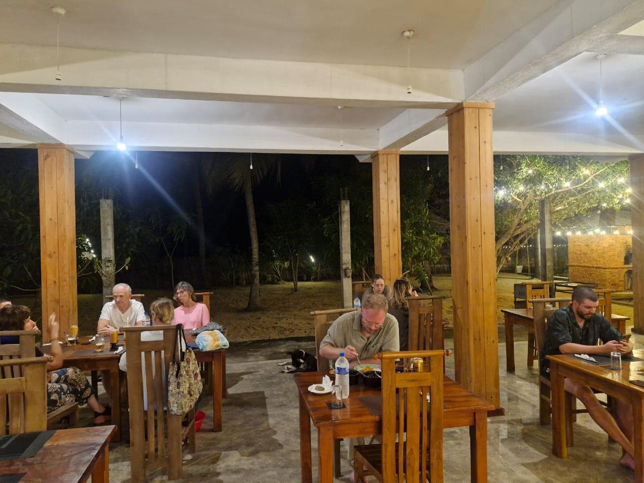 Guests Open Air Restaurant Night