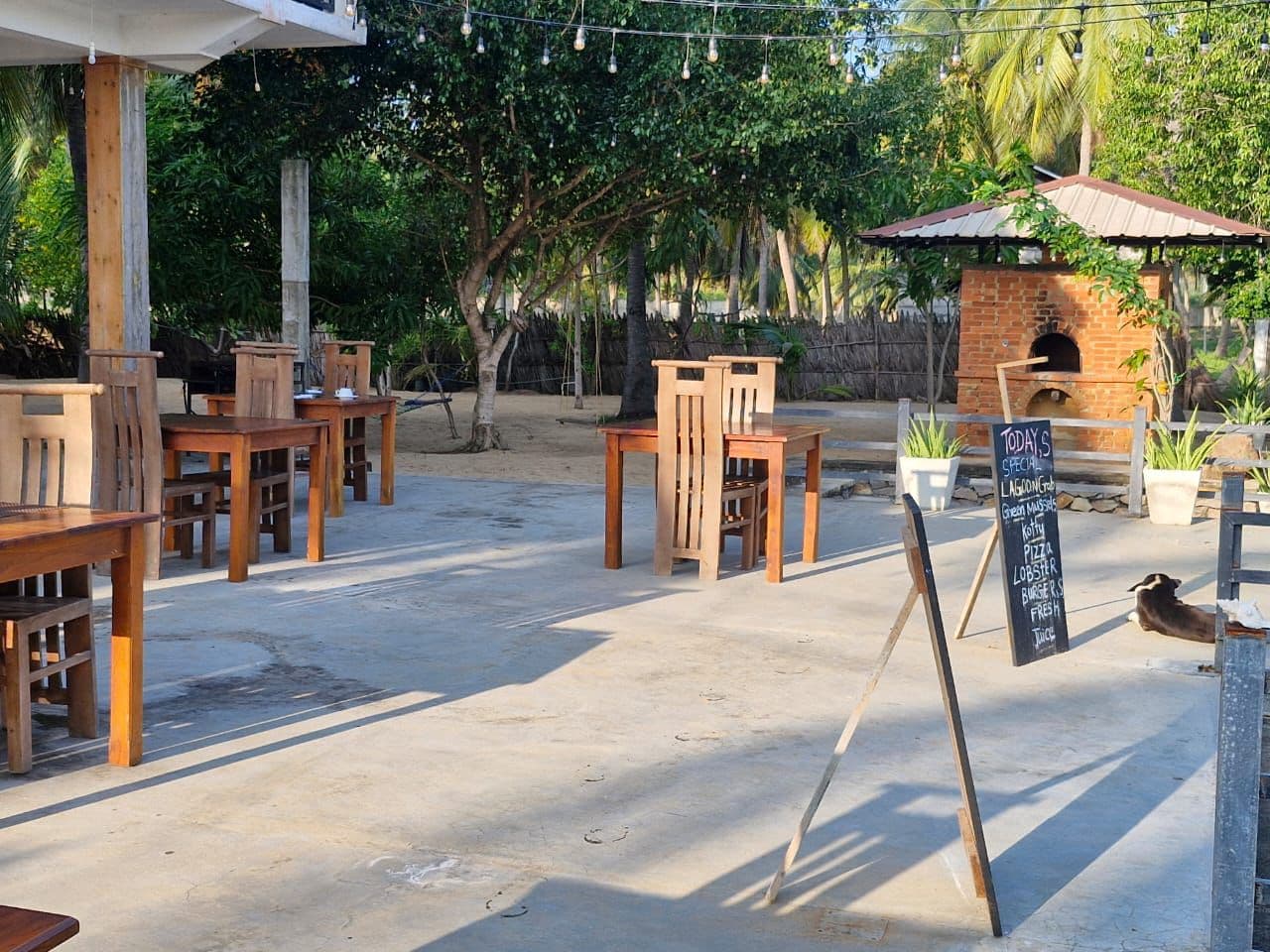 Outdoor Terrace Chalkboard Brick Oven