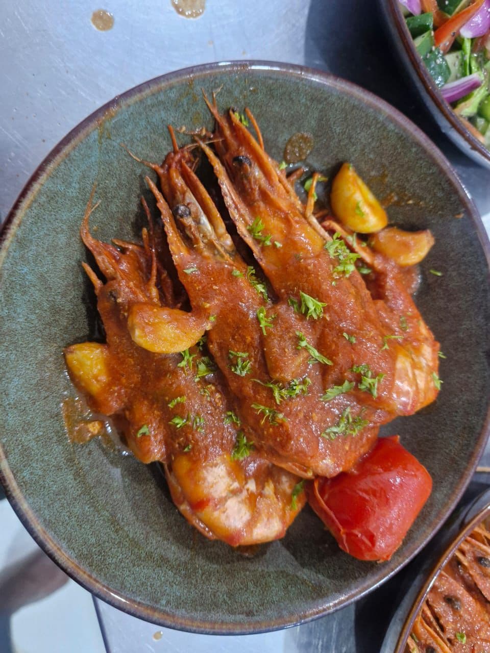 Spicy Shrimp Tomato Garlic Bowl