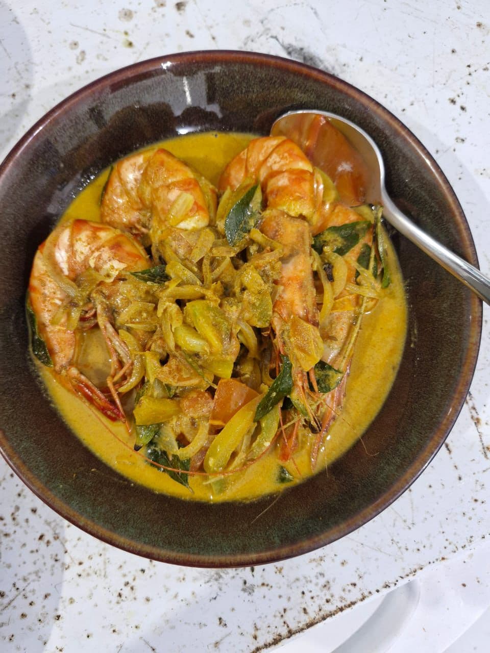 Yellow Shrimp Curry Dark Bowl
